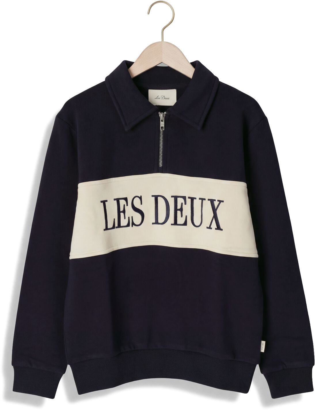LES DEUX Jongens Truien & Vesten Zipper Rugby Sweatshirt Donkerblauw