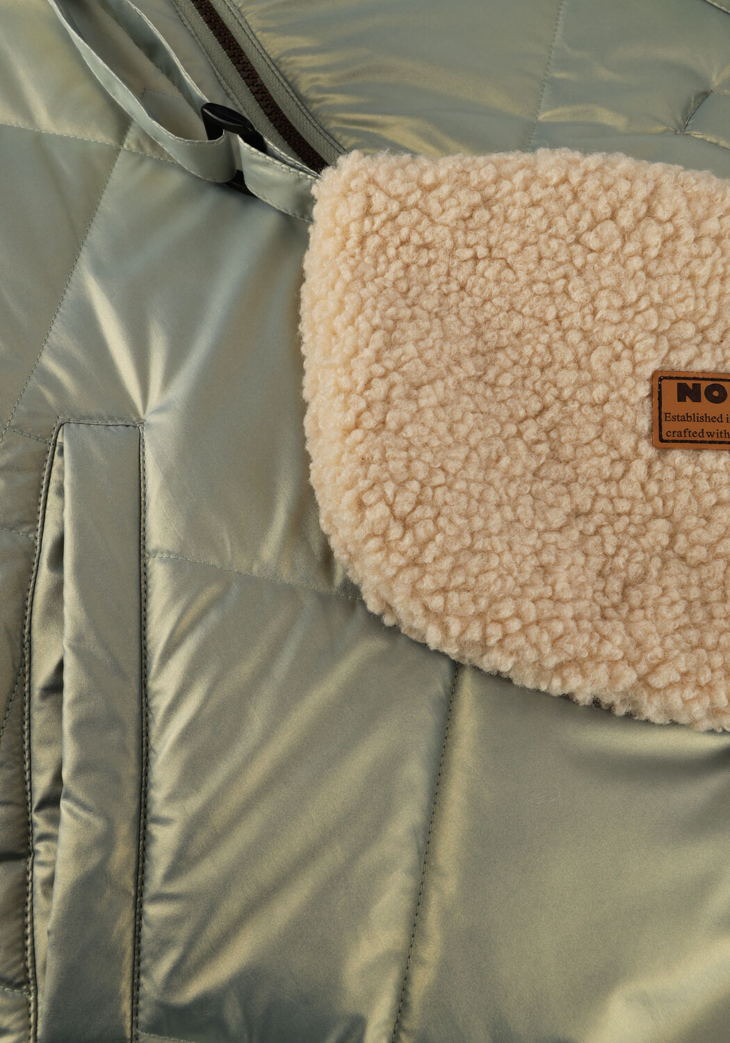 Mint NONO Gewatteerde jas BETTY REVERSIBLE HOODED MID LONG JACKET + BAG - large