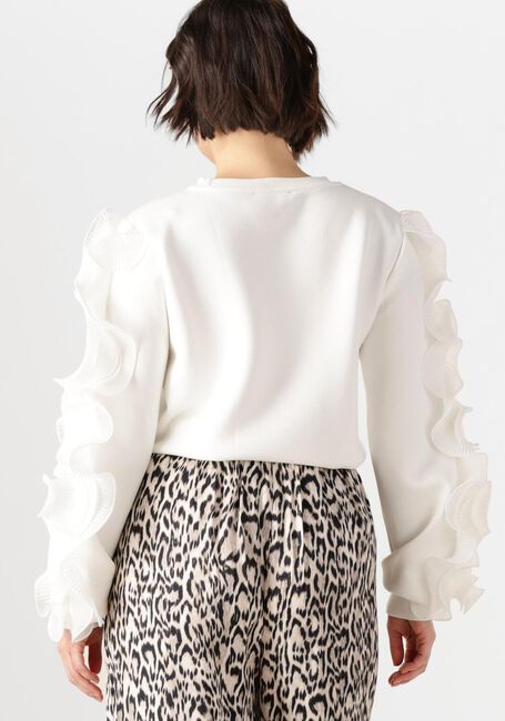 Witte JANSEN AMSTERDAM Top KALLIE TRUI SS 196 LONG SLEEVE RUFFLE - large