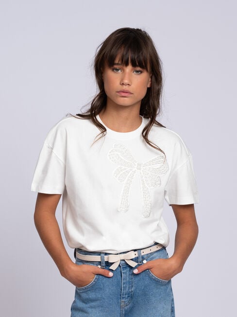 Witte NIK & NIK T-shirt BOW T-SHIRT Witte NIK & NIK T-shirt BOW T-SHIRT - large