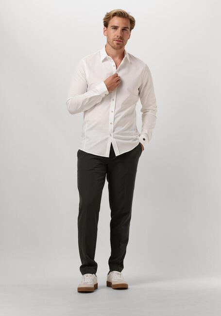 Witte CAST IRON Casual overhemd LONG SLEEVE SHIRT TWILL JERSEY 2 TONE - large