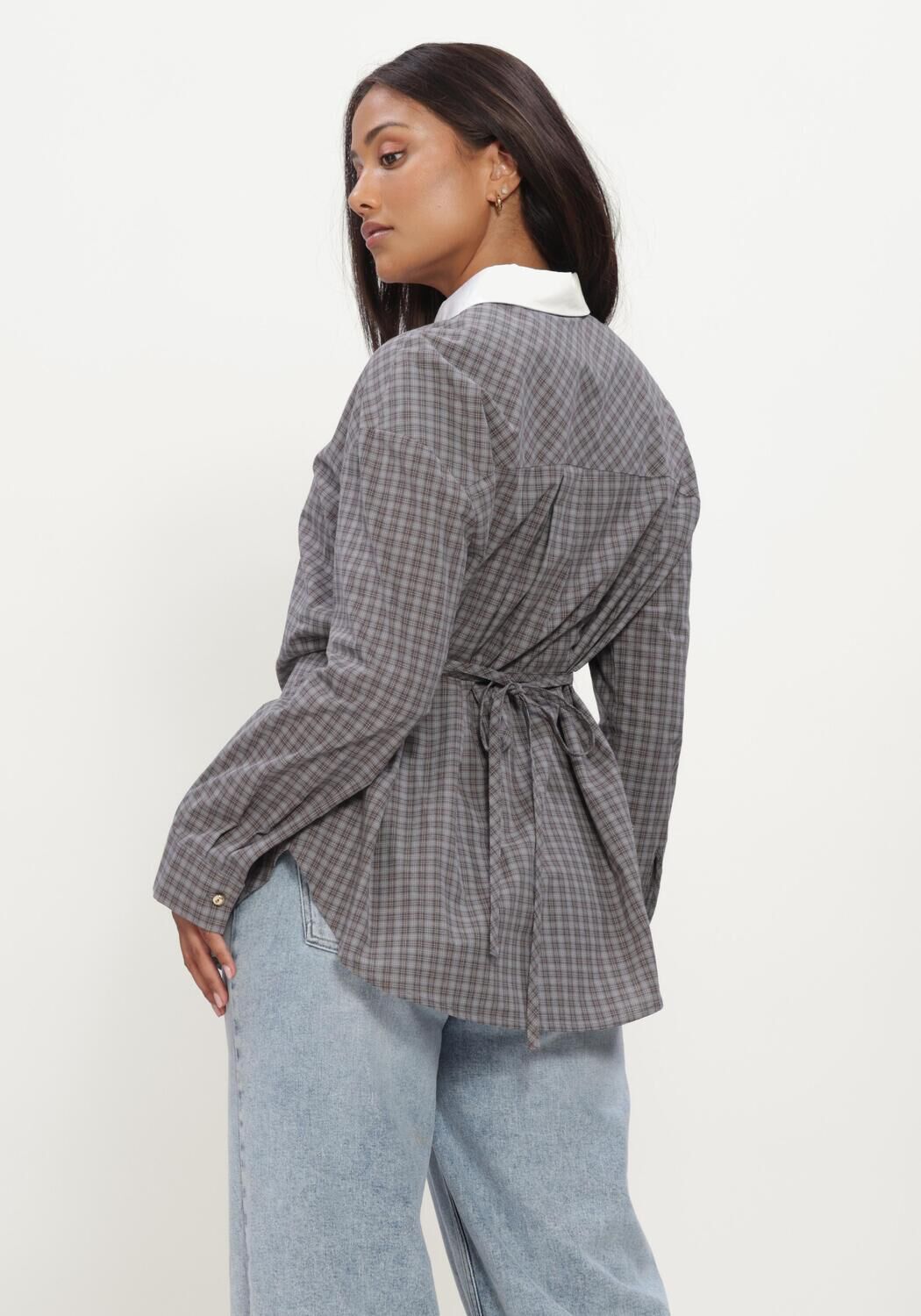 Grijze MODSTR&Ouml;M Blouses DAMARISMD SHIRT - large