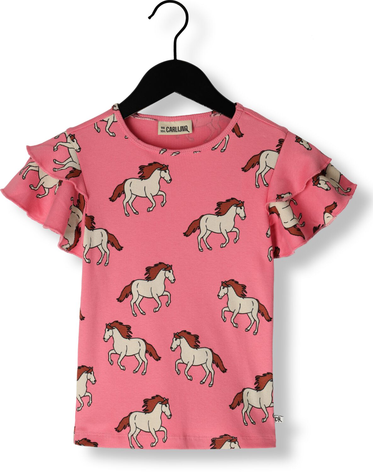 CARLIJNQ Meisjes Tops & T-shirts Wild Horse Ruffled Shirt Roze