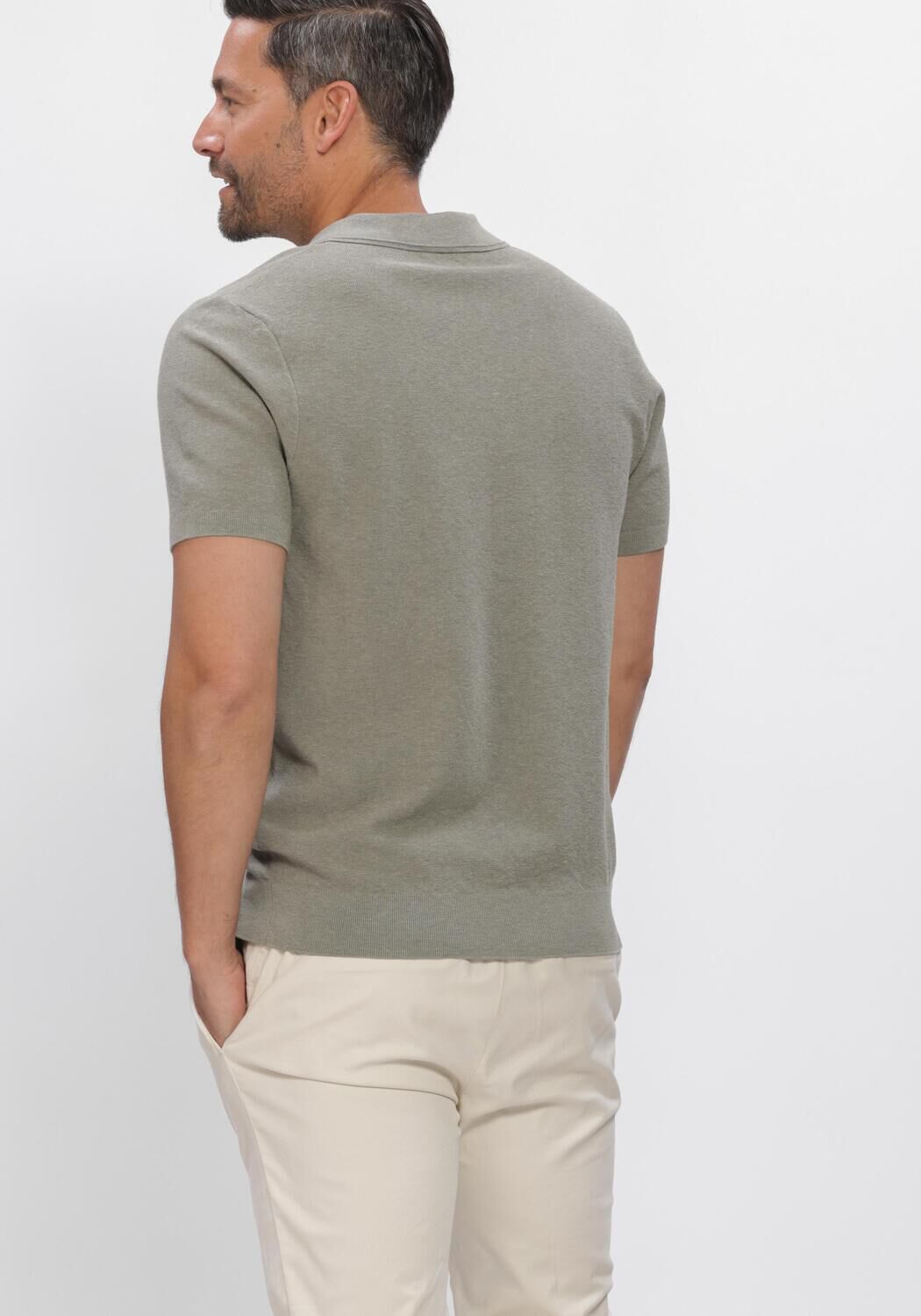 Groene PROFUOMO Polo POLO OPEN COLLAR LUXURY BASIC - large