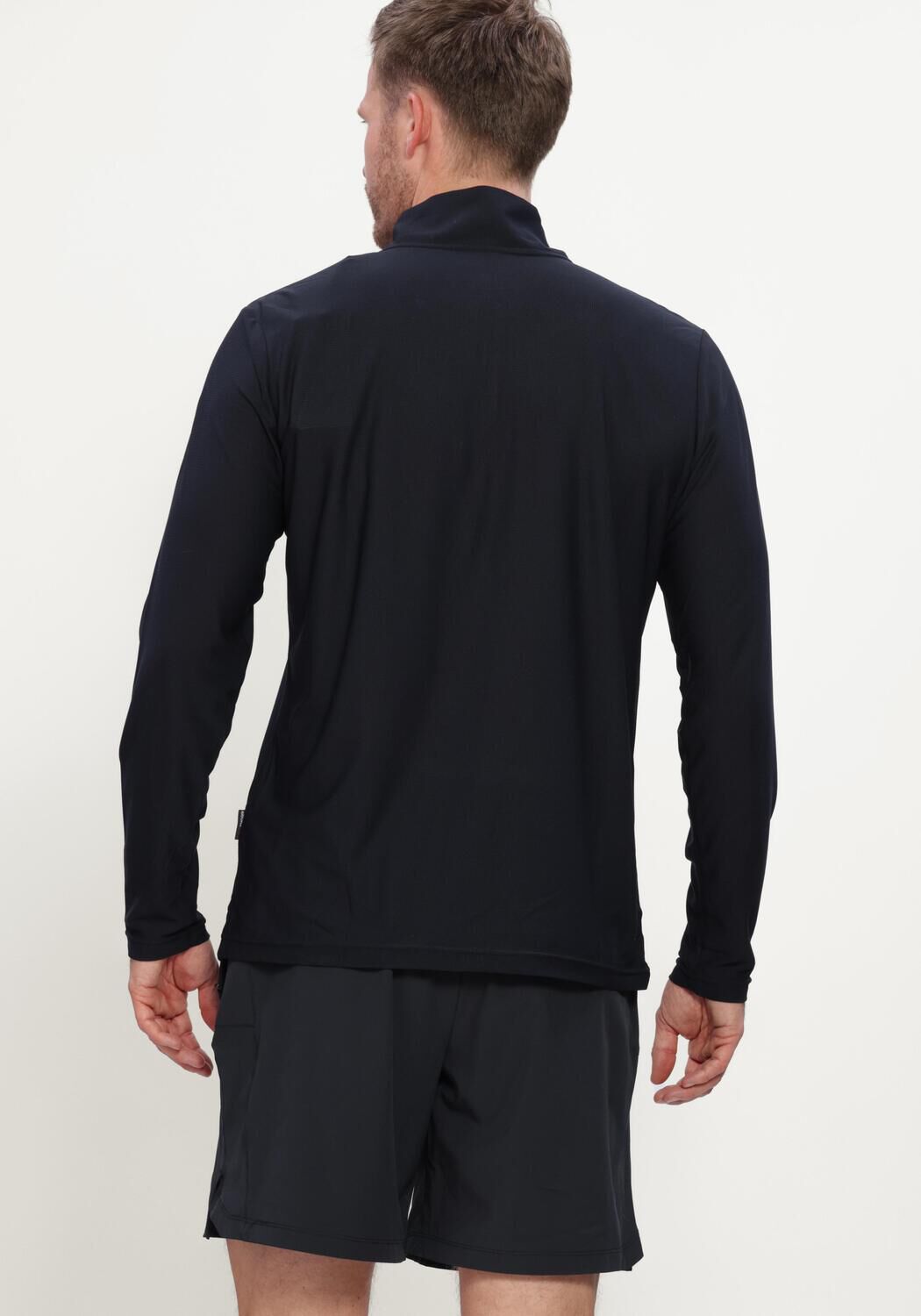 Donkerblauwe AIRFORCE Sporttruien PARKER QUARTER ZIP SPORT SHIRT - large