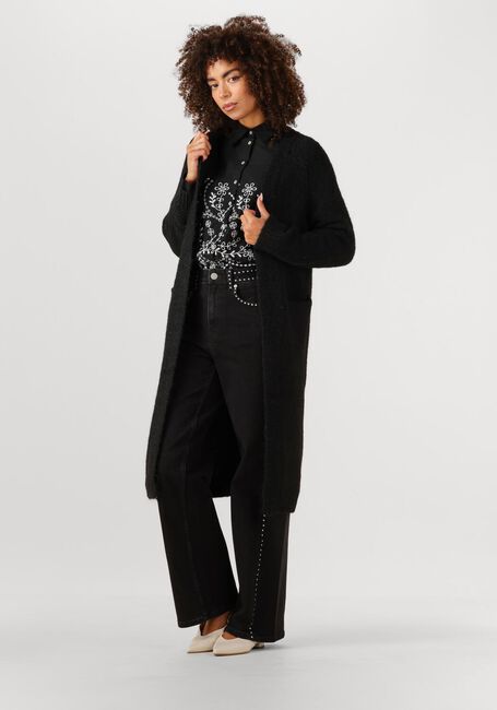 Zwarte OBJECT Vest OBJMILU LS LO LONG KNIT CARDIGAN - large