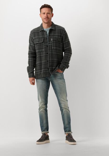 Blauwe CAST IRON Trui CREWNECK COTTON HEATHER PLATED BLEND - large