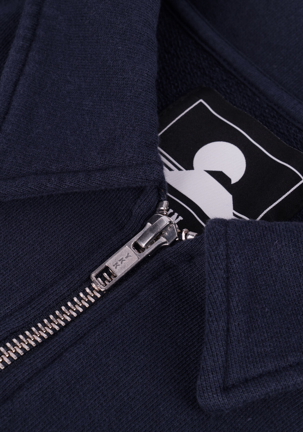 Donkerblauwe EDWIN Polo ZIPPED POLO HEAVY FELPA - large