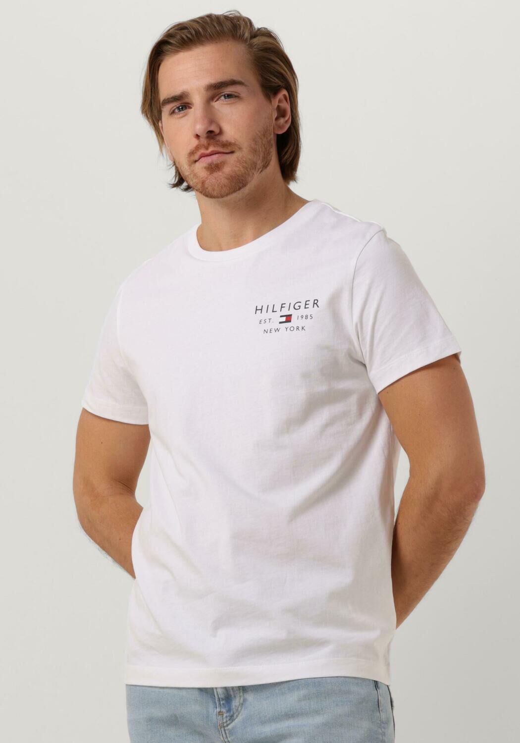 witte tommy hilfiger t shirt brand love small logo tee