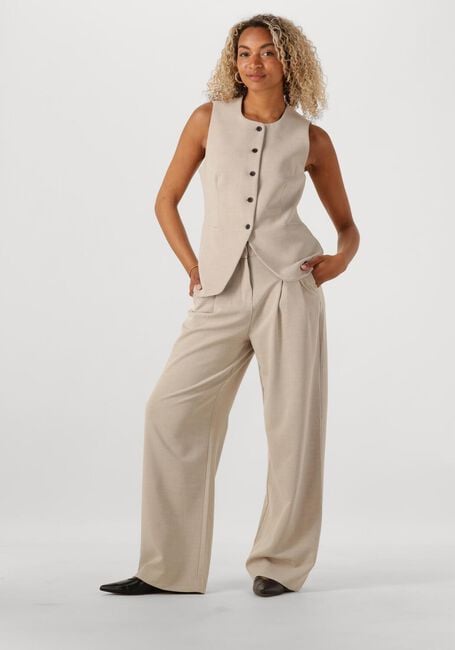 Beige MSCH COPENHAGEN Pantalon MSCHMIRABELLE MICHELLE HW PLEAT PANTS - large