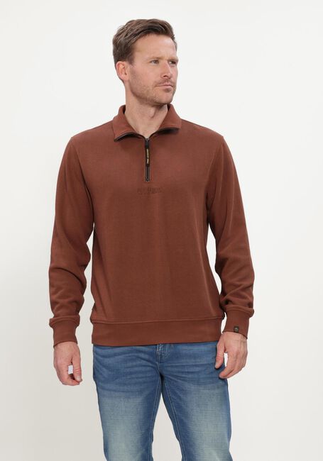 Bruine PME LEGEND Trui HALF ZIP COLLAR FLAT - large