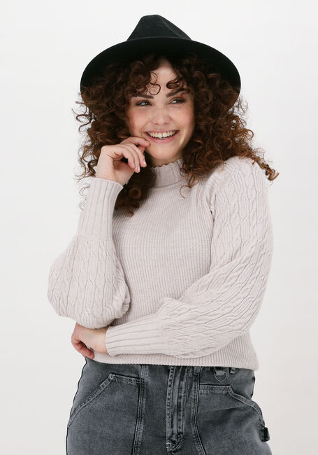 Beige OBJECT Trui IVY L/S KNIT PULLOVER - large