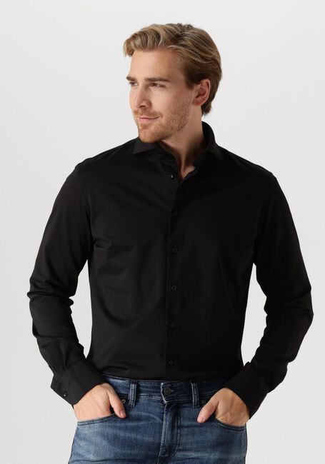 Zwarte PROFUOMO Klassiek overhemd SHIRT X-CUTAWAY JAPANESE KNITTED - large