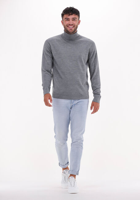 Grijze SELECTED HOMME Coltrui TOWN MERINO COOLMAX KNIT ROLL B - large