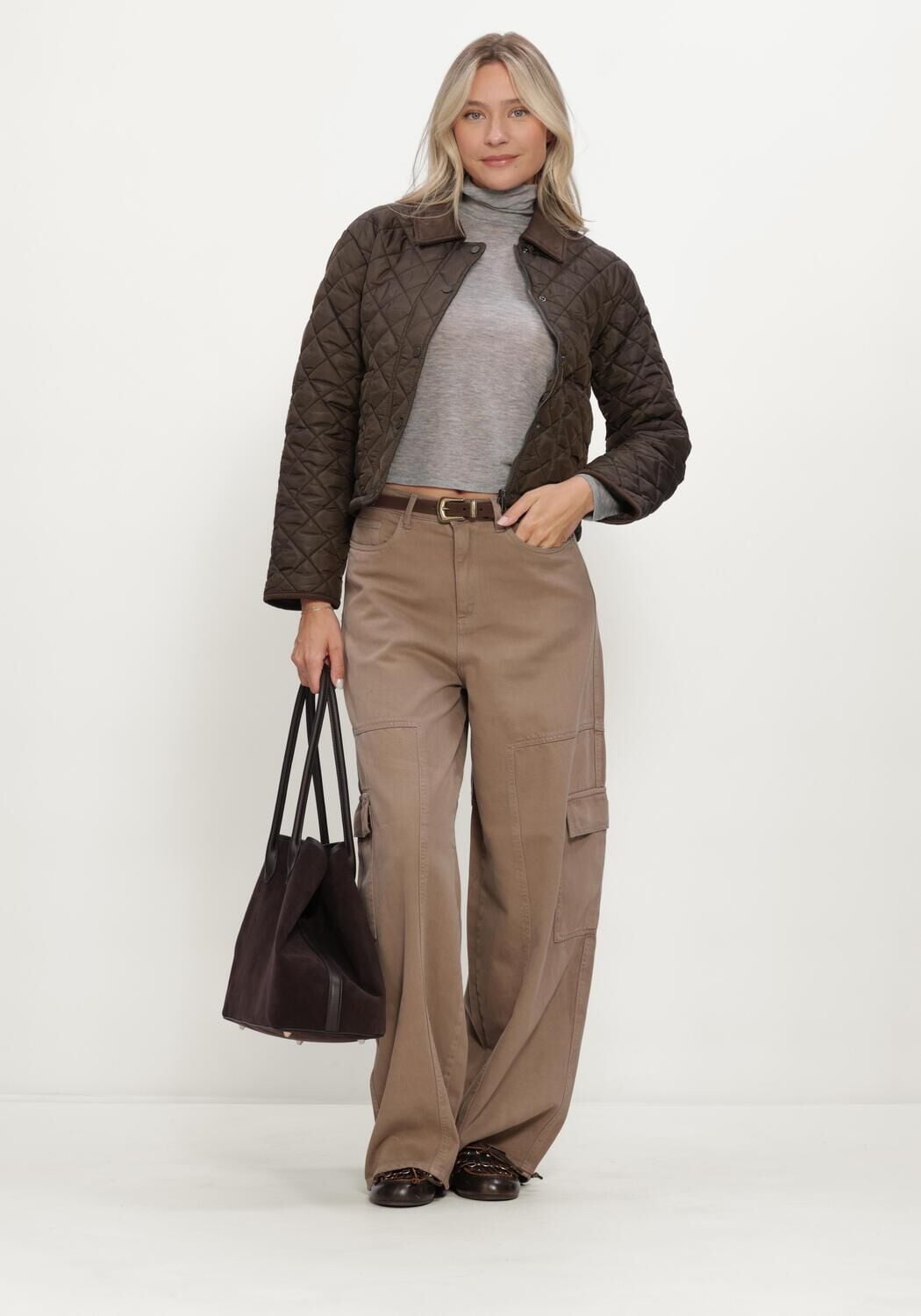 SELECTED WOMEN Dames Tops & T-shirts Slwvendy Wool Ls Knit Roll Neck Grijs