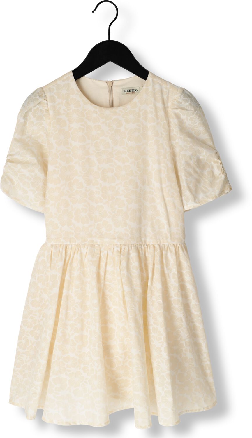 LIKE FLO Meisjes Jurken Ss Dress Puffy Sleeve Beige