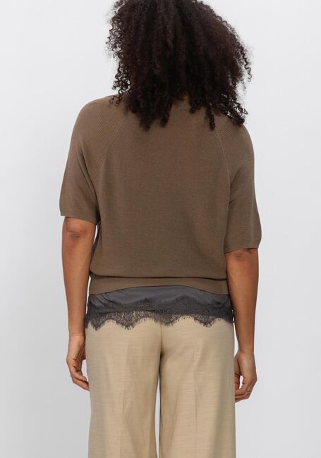 Bruine ANOTHER LABEL Truien/vesten ALLINI KNITTED PULL S/S/ - large