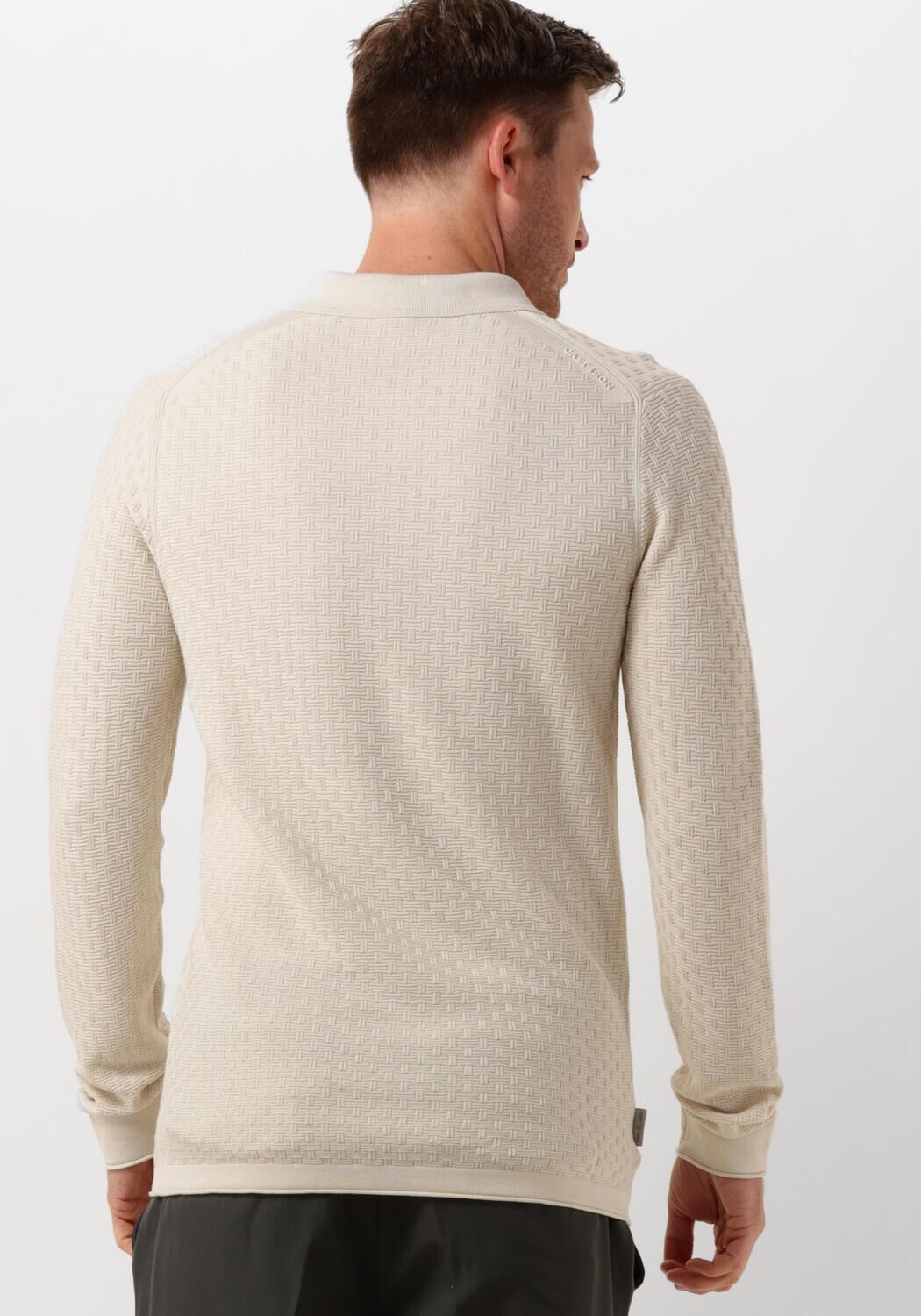 CAST IRON Heren Polo's & T-shirts Long Sleeve Polo Cotton Modal Beige