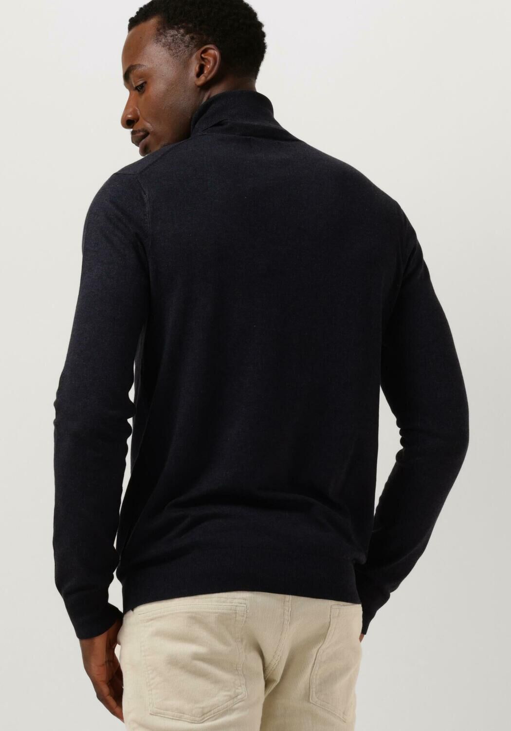 donkerblauwe scotch soda coltrui regular fit essentials turtle in eco vero
