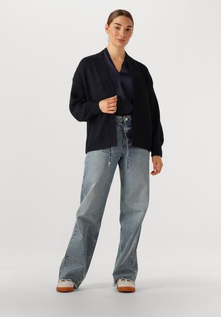 Blauwe SUMMUM Vest PUFF SLEEVE CARDIGAN COZY MELANGE KNIT - large