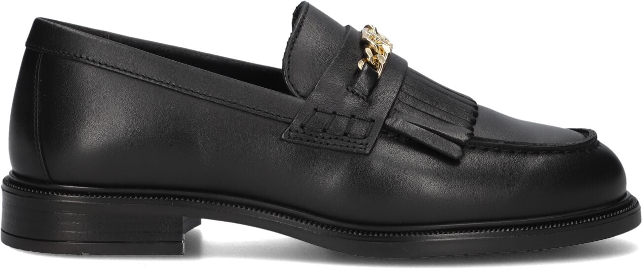 TOMMY HILFIGER Zwarte Loafers Th Chain Fringe Leather Loafer