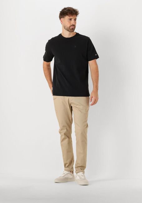 Zwarte CAST IRON T-shirt CREWNECK REGULAR FIT INTERLOCK ESSENTIAL - large