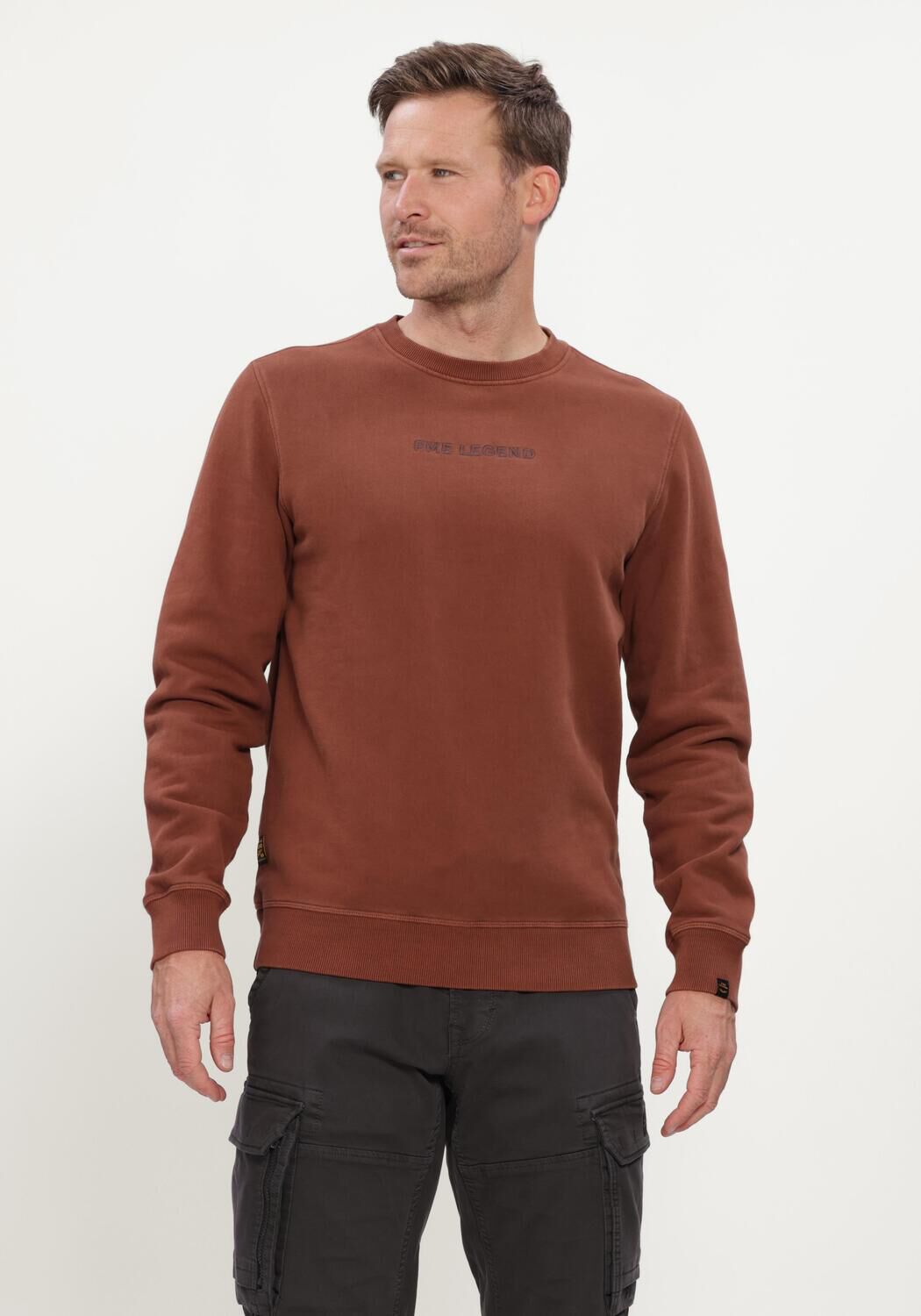 Bruine PME LEGEND Sweater CREWNECK SEMI BRUSHED - large
