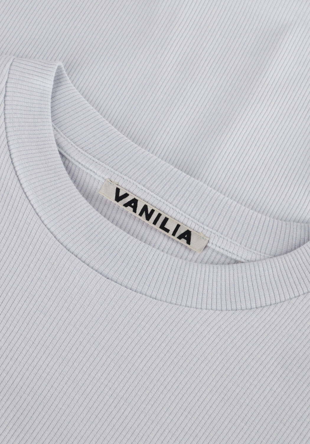 Lichtblauwe VANILIA Top RIB BASIC T-SHIRT - large