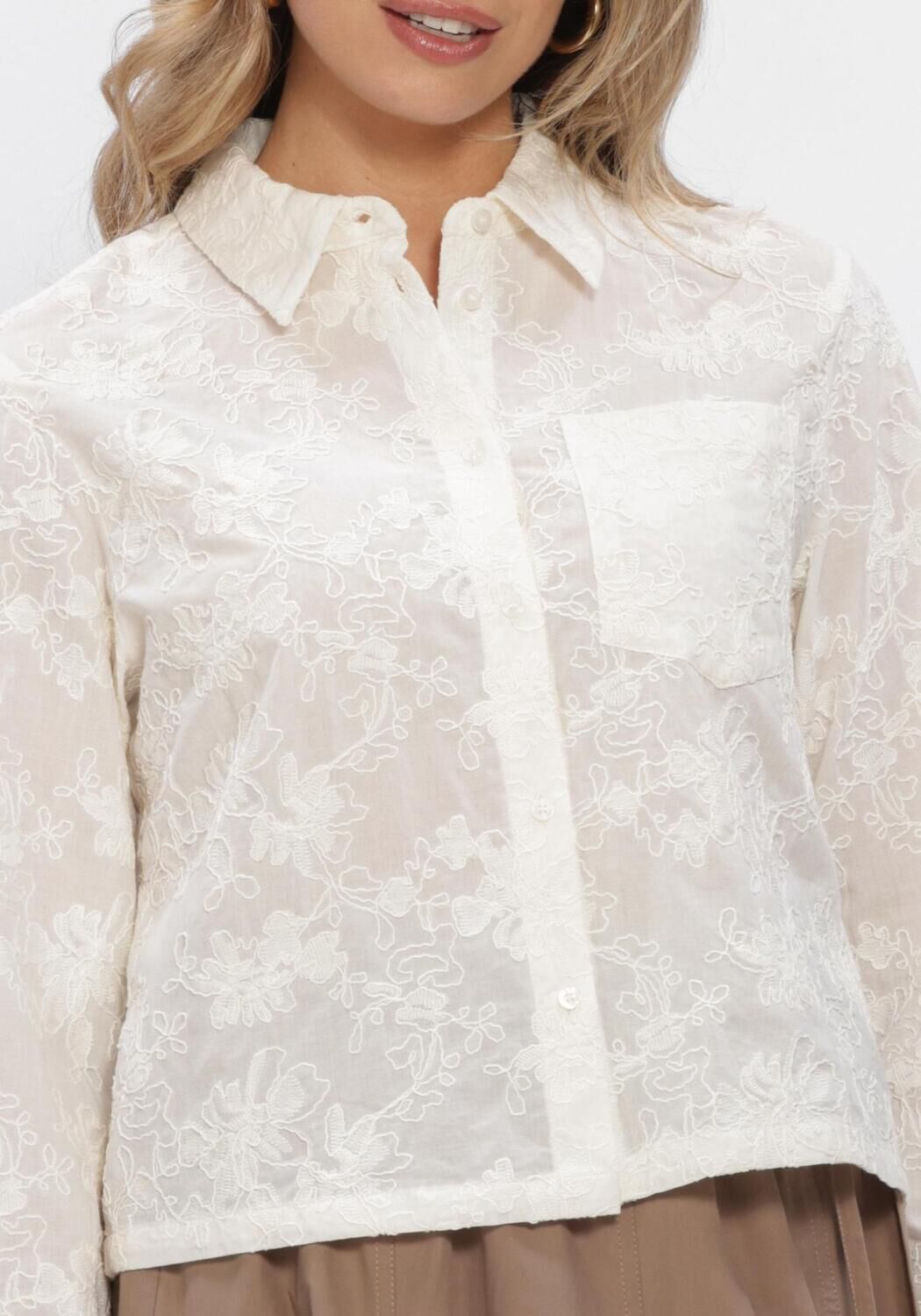 Witte MSCH COPENHAGEN Blouses MSCHSYLVIA SHIRT EMB - large