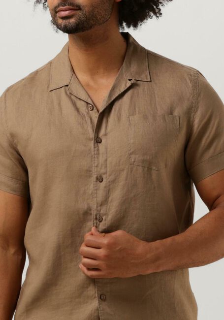 Bruine DSTREZZED Casual overhemd RESORT SHIRT LINEN - large