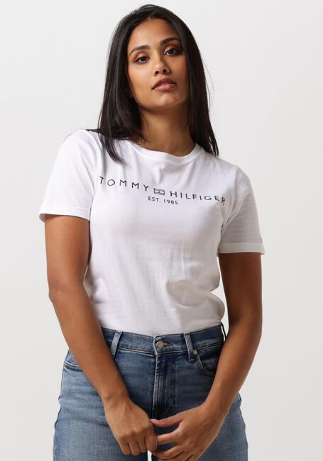 Witte TOMMY HILFIGER T-shirt REC CORP LOGO C-NK - large