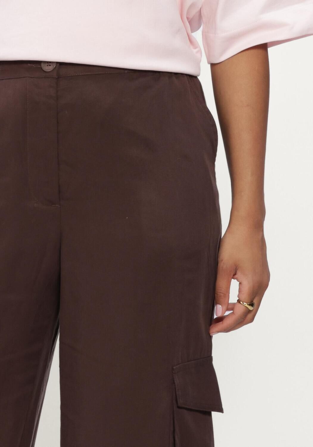 Bruine Y.A.S. Broeken YASBAMBOO HMW PANT WO. ELASTIC - large