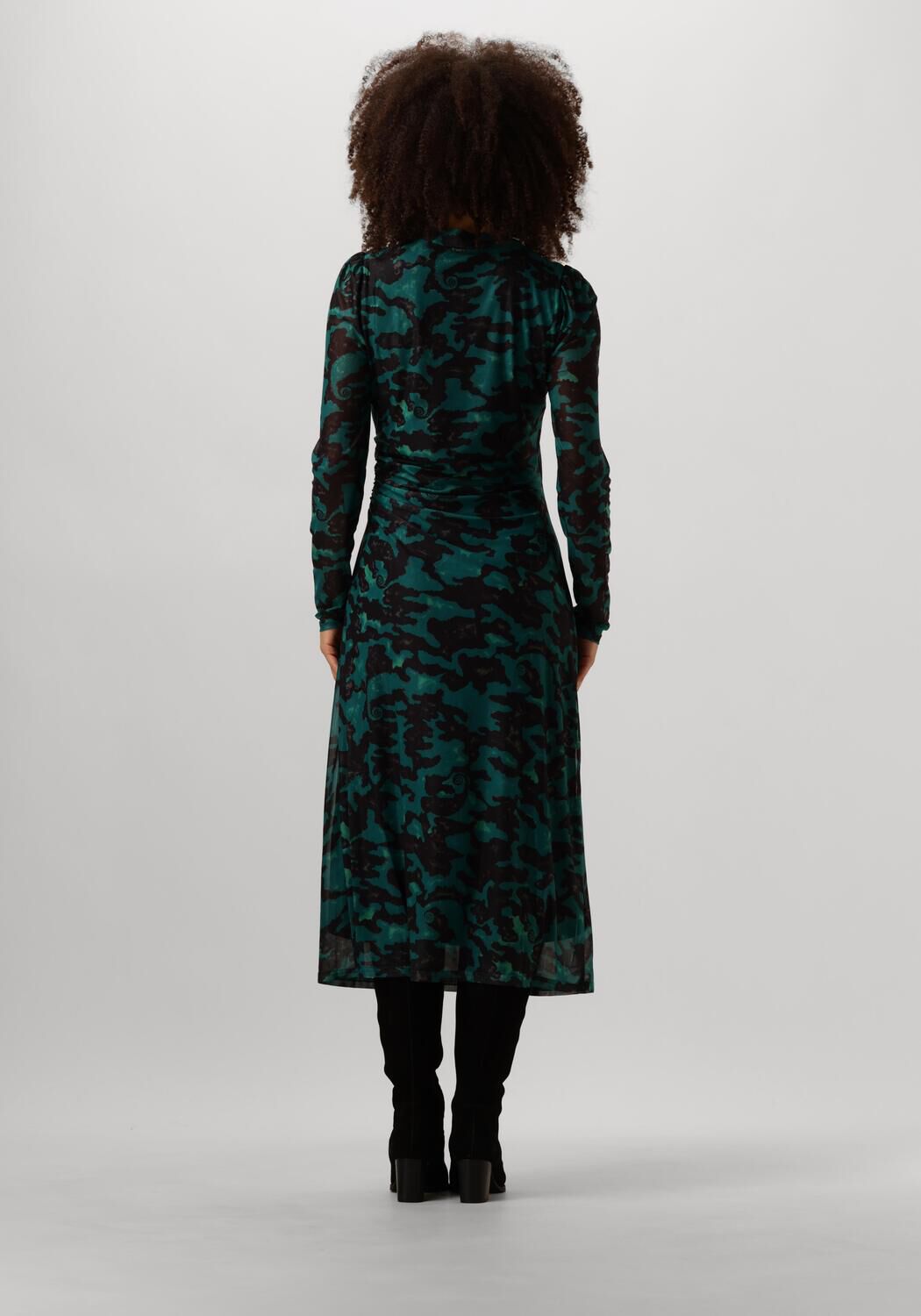 POM AMSTERDAM Dames Jurken Camo Teal Green Mesh Groen