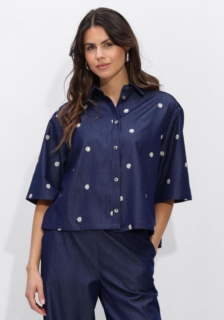 Blauwe NUKUS Blouses ISA BLOUSE GLOSSY - large