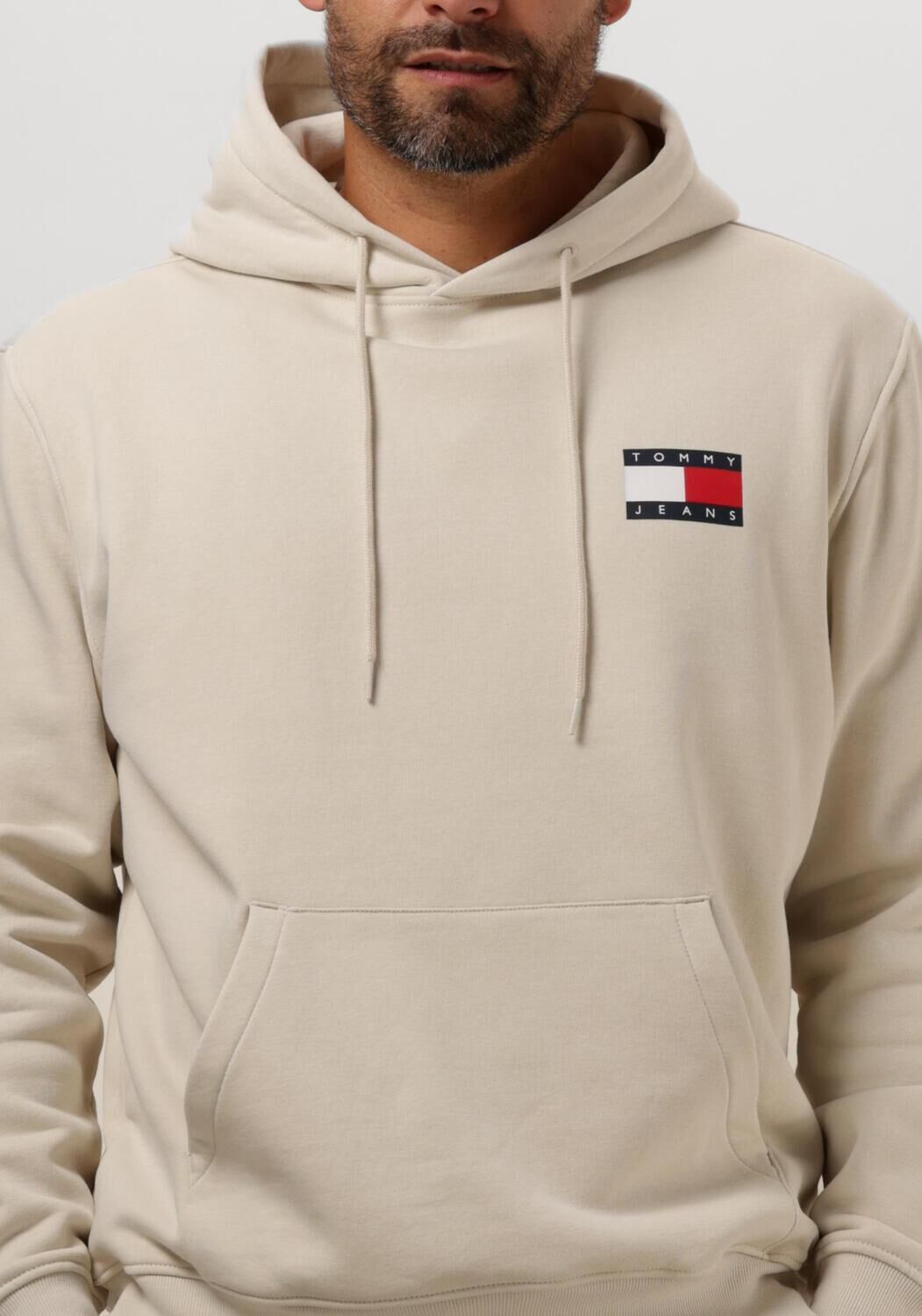 TOMMY JEANS Heren Truien & Vesten Tjm Reg Essential Flag Hood Ext Beige