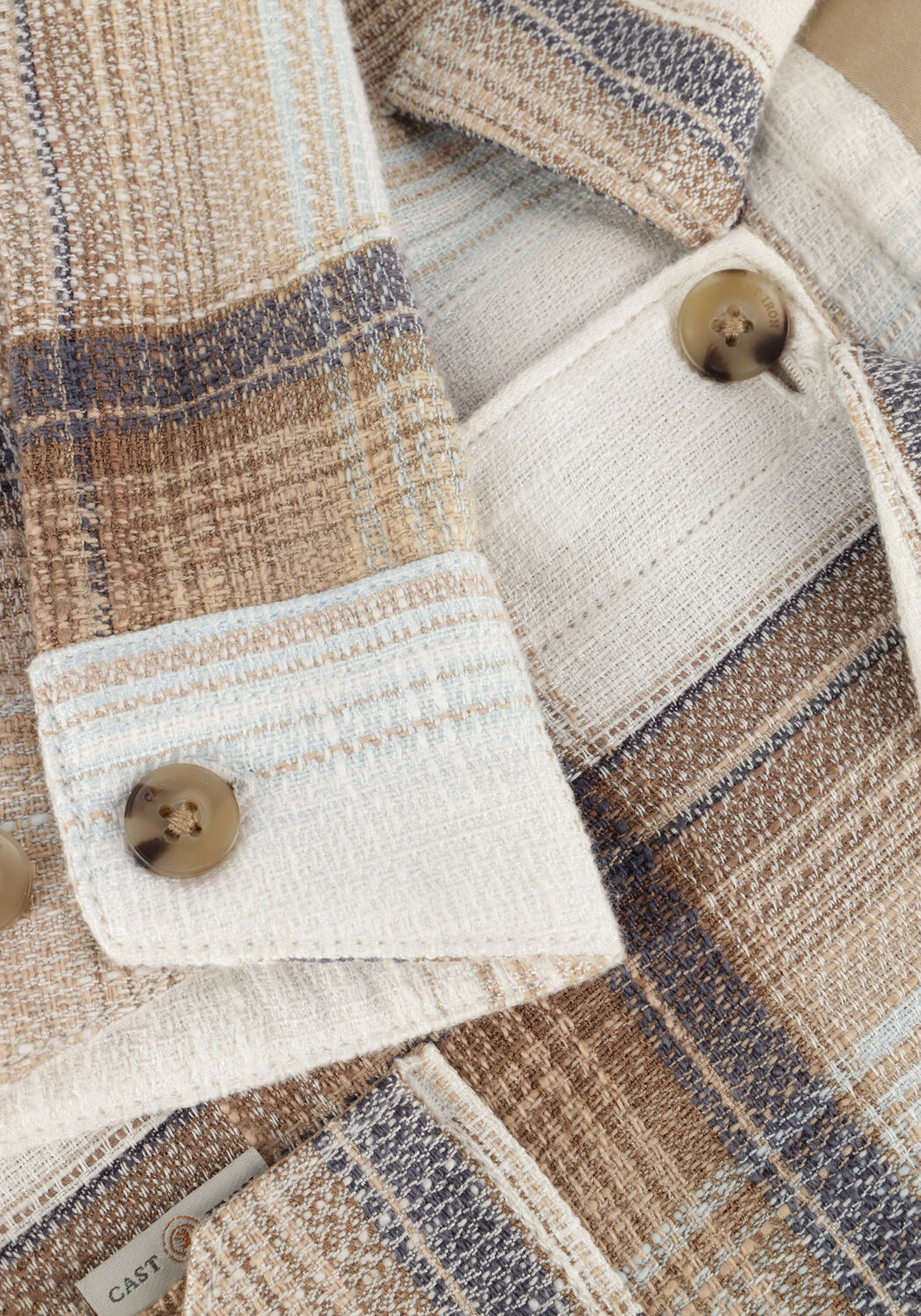 Zand CAST IRON Overshirt LONG SLEEVE SHIRT SLUB CHECK - large