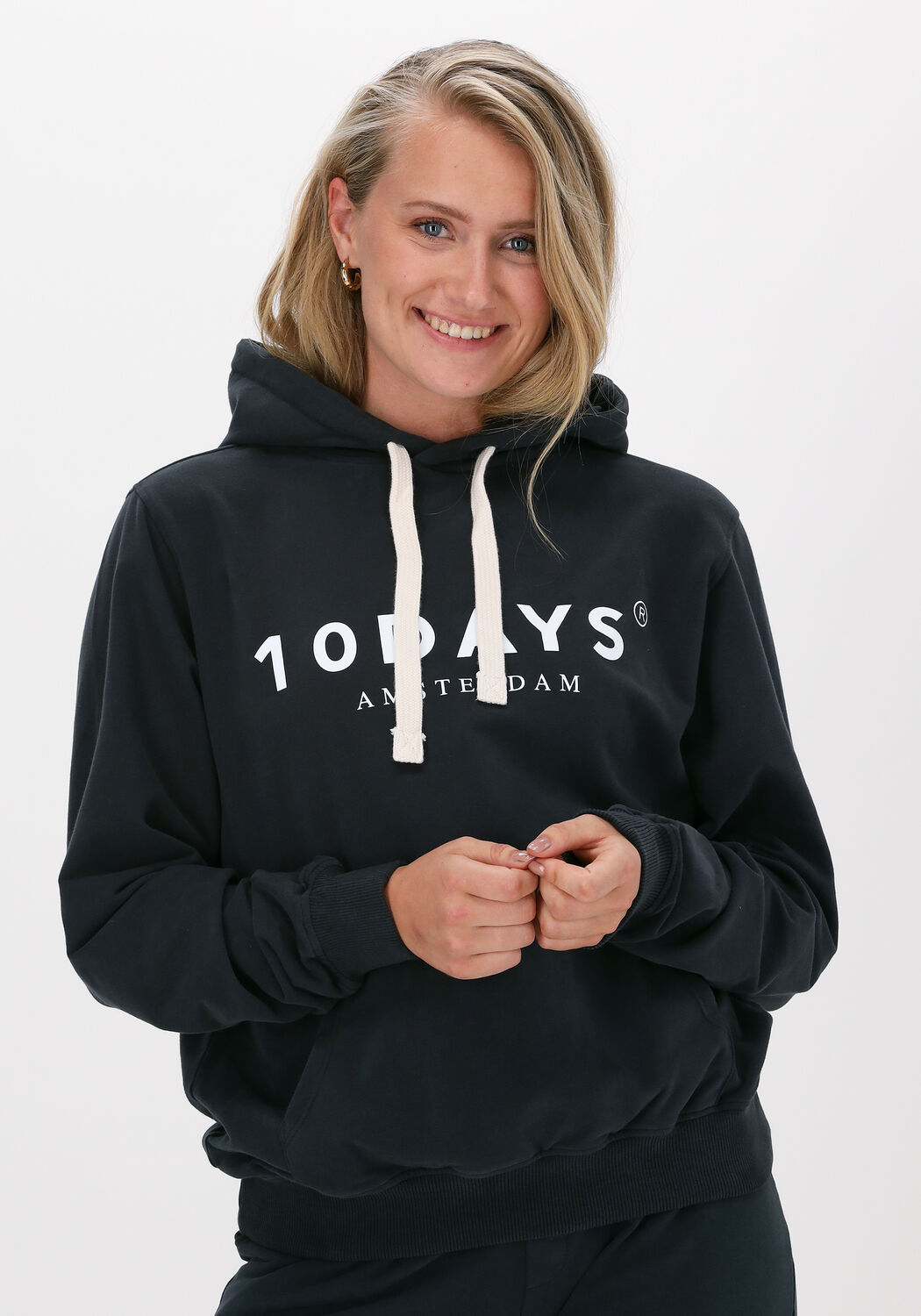 Donkerblauwe 10DAYS Sweater THE HOODIE Omoda