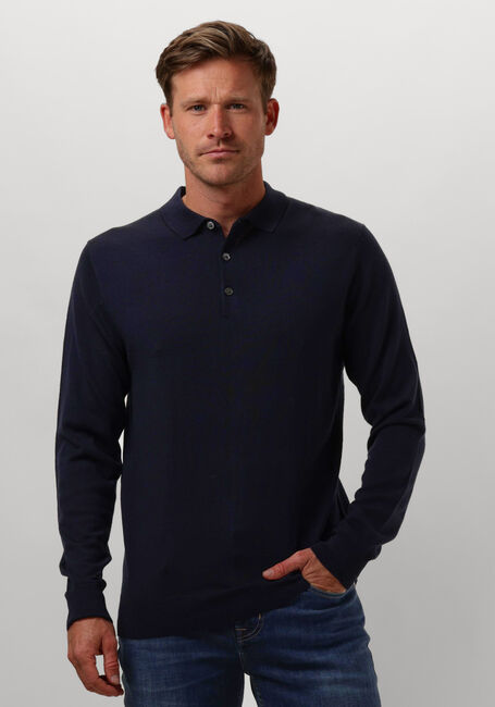 Donkerblauwe PROFUOMO Polo POLO LONG SLEEVE - large