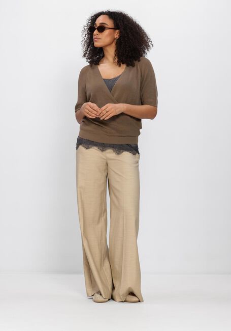 Bruine ANOTHER LABEL Truien/vesten ALLINI KNITTED PULL S/S/ - large