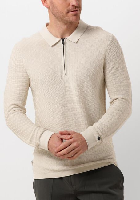 Beige CAST IRON Polo LONG SLEEVE POLO COTTON MODAL - large