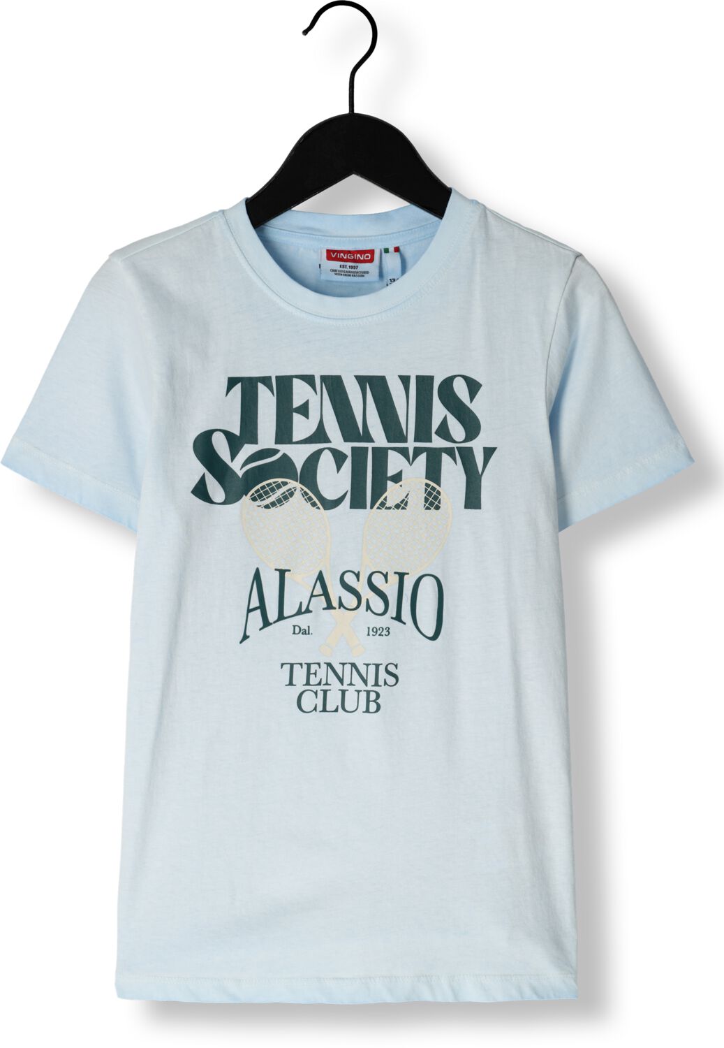 VINGINO T-shirt met tekst lichtblauw Jongens Katoen Ronde hals Tekst 164