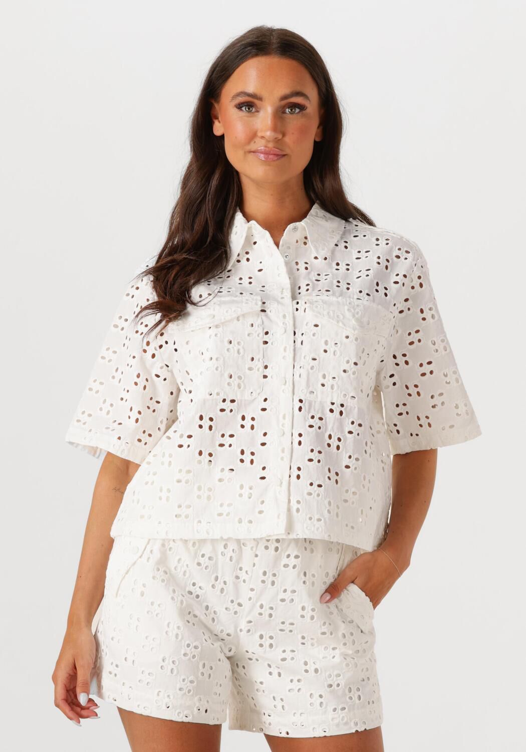 DANTE6 Dames Blouses Toddy Broderie Anglaise Shirt Wit