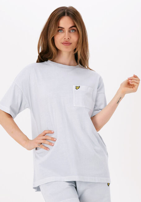 Lichtblauwe LYLE & SCOTT T-shirt GARMENT DYE T-SHIRT - large
