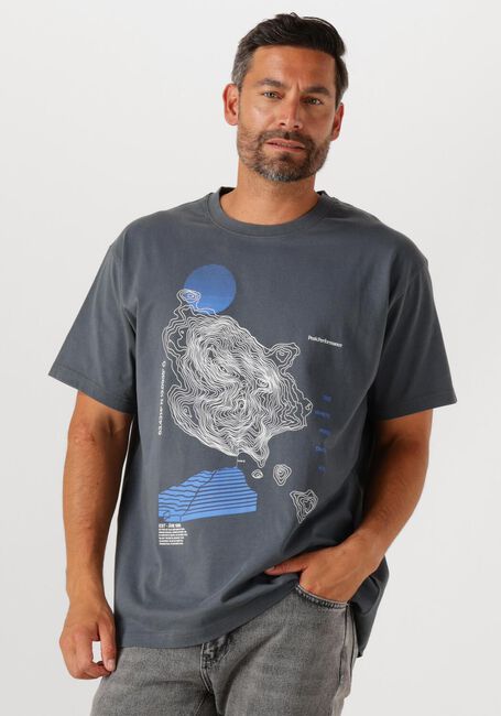 Blauwe PEAK PERFORMANCE T-shirt M GRAPHIC TEE - large