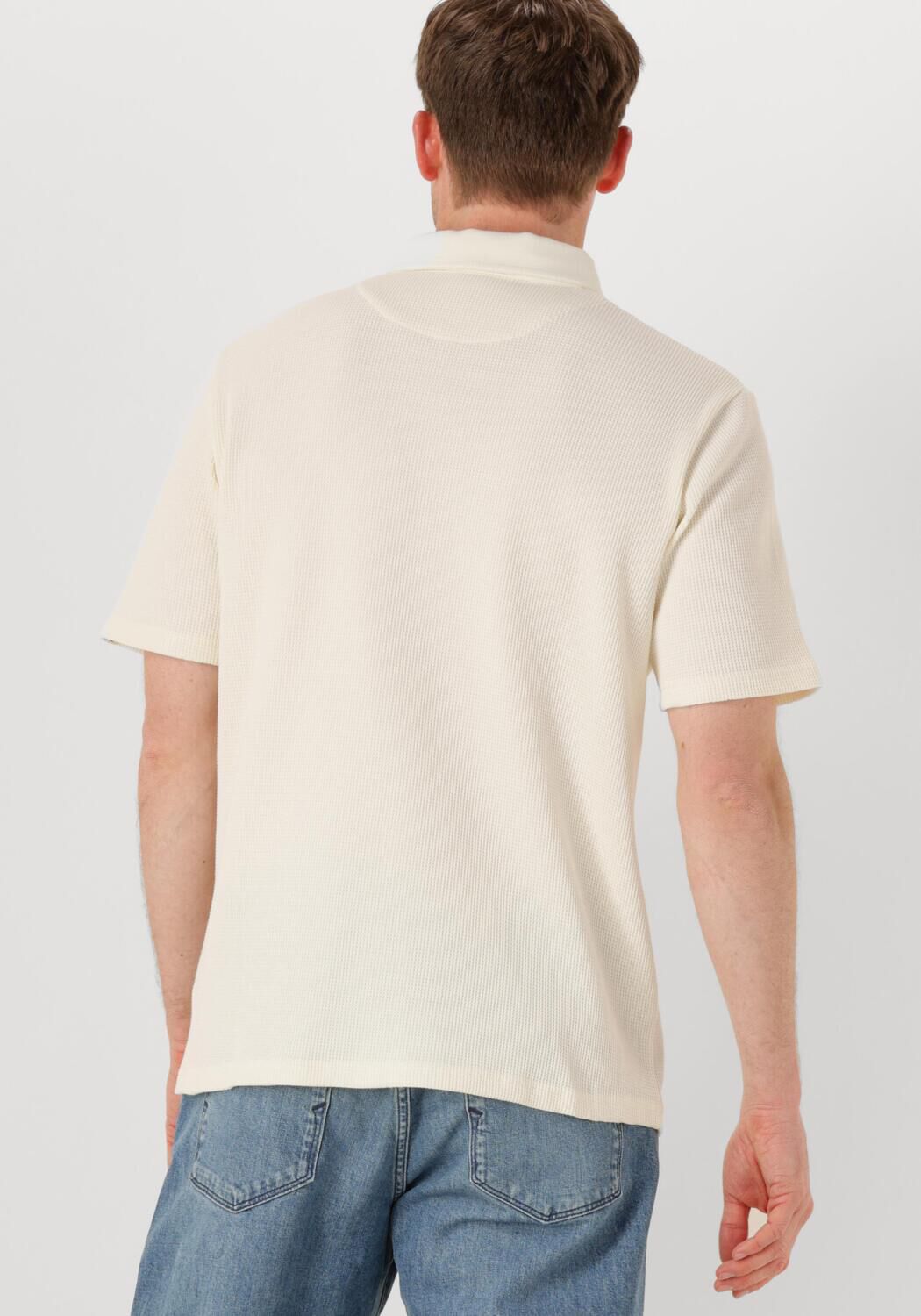ANERKJENDT Heren Polo's & T-shirts Akkiki Waffle Polo Tee Gebroken Wit