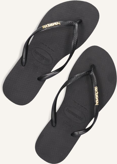 Zwarte HAVAIANAS Teenslippers SLIM LOGO METALLIC Zwarte HAVAIANAS Teenslippers SLIM LOGO METALLIC - large