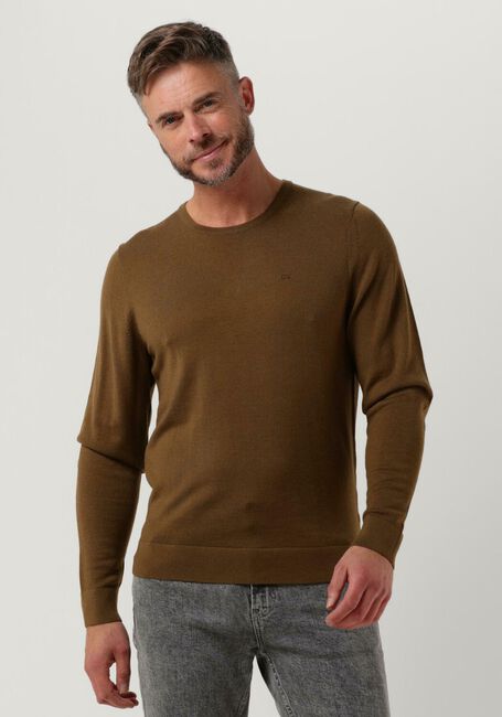 Olijf CALVIN KLEIN Sweater SUPERIOR WOOL CREW NECK SWEATER - large