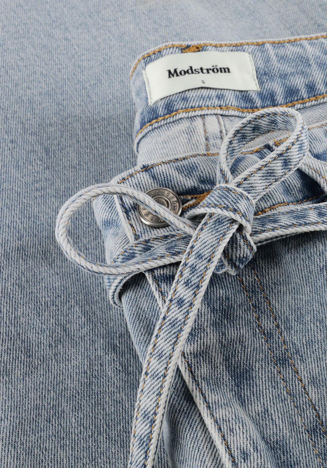 Lichtblauwe MODSTR&Ouml;M Wide jeans ISOLDEMD SOLID PANTS - large