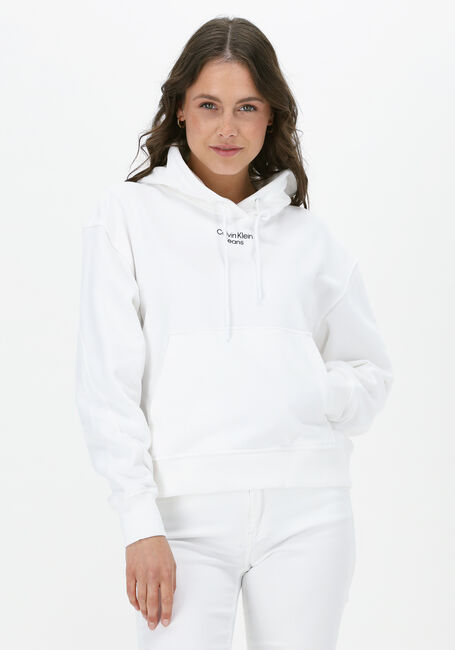 Witte CALVIN KLEIN Sweater STACKED LOGO HOODIE - large