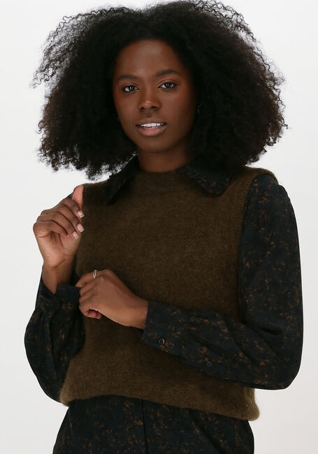Donkergroene SECOND FEMALE Spencer BROOK KNIT VEST - large